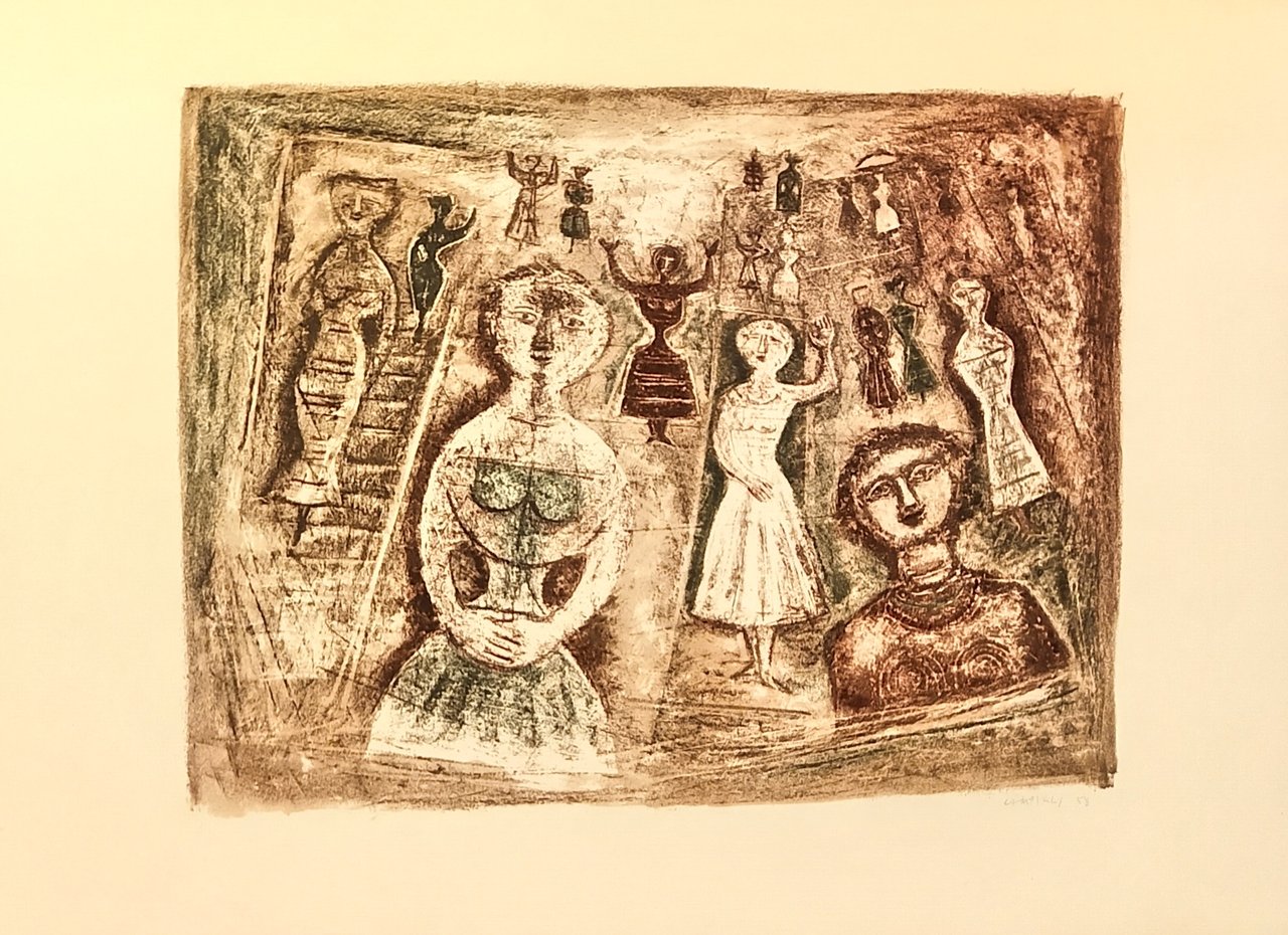 LE LITOGRAFIE DI CAMPIGLI. IL SALUTO. Litografia a colori