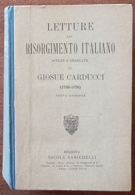 LETTURE DEL RISORGIMENTO ITALIANO 1749-1870 | Immagine Gallery 2