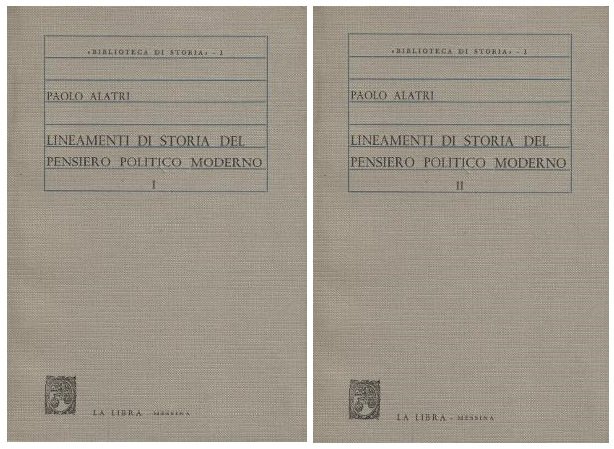 LINEAMENTI DI STORIA DEL PENSIERO POLITICO MODERNO (2 Volumi)
