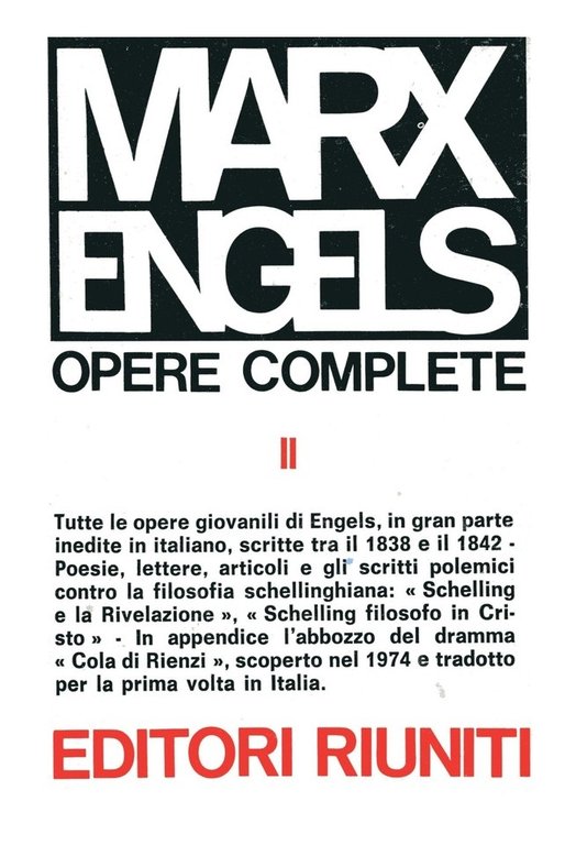 OPERE COMPLETE. II. Friedrich Engels 1838-1842