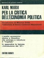 PER LA CRITICA DELL'ECONOMIA POLITICA