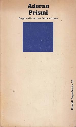 PRISMI. Saggi sulla critica della cultura