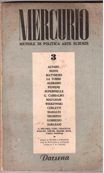 Mercurio Mensile di politica, arte, scienze - diretto da Alba …