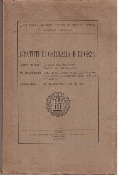 Statuti di Carrara e di Onzo Carrara nel Medioevo-Statuti ed …