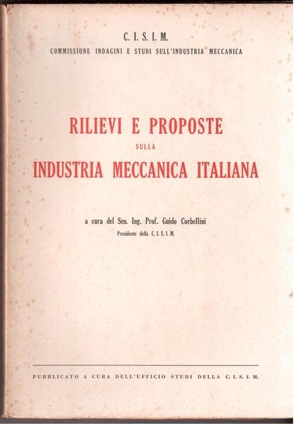 Rilievi e proposte sulla industria meccanica italiana