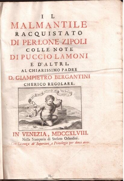 Il Malmantile racquistato di Perlone Zipoli colle note di Puccio …