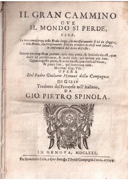 Il gran cammino ove il mondo si perde Tradotta dal …
