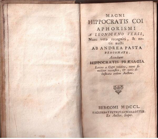 Magni Hippocratis coi aphorismi a leoniceno versi.