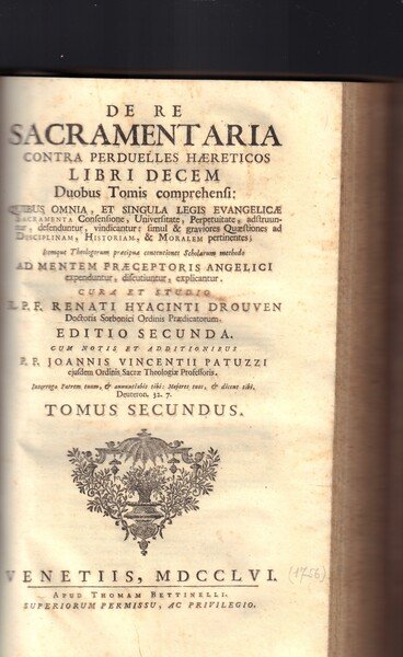 De re sacramentaria contra perduelles haereticos libri decem -Duobus Tomis …