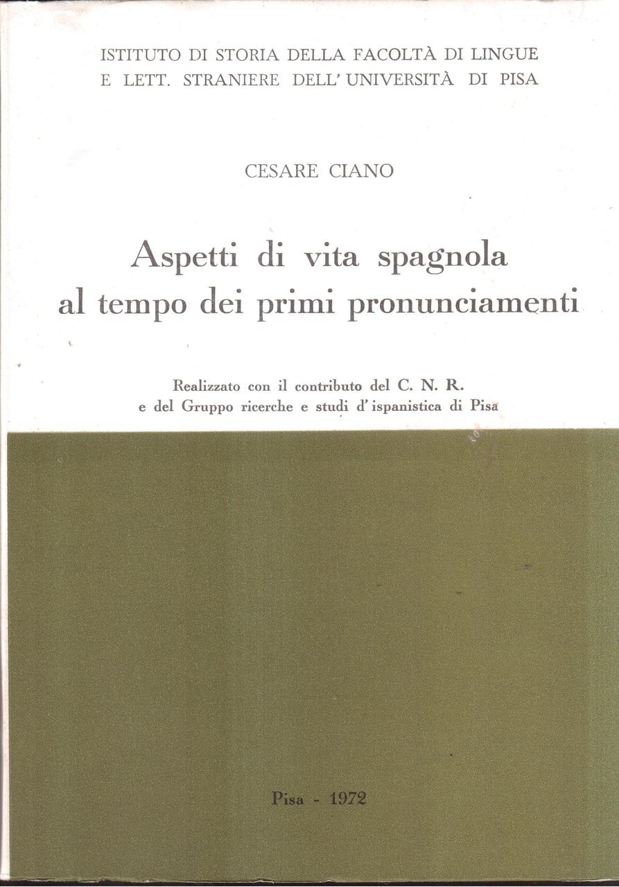 Aspetti di vita spagnola al tempo dei primi pronunciamenti