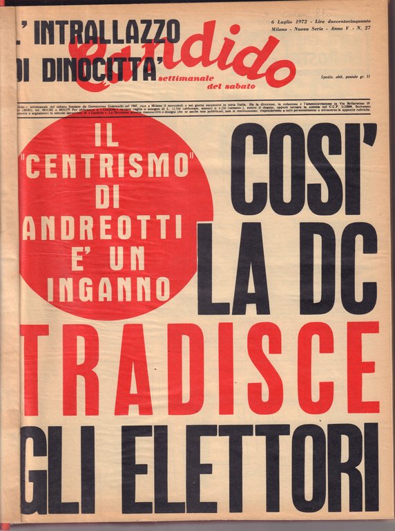 Candido-Settimanale del sabato-Secondo semestre 1972-Rilegato