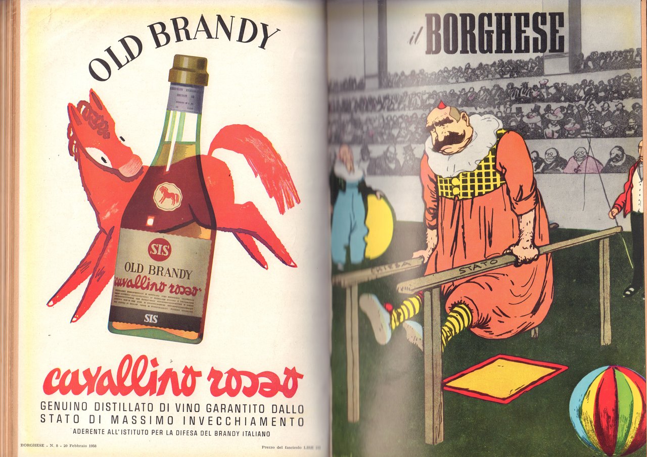 Il Borghese-Settimanale- Annata completa 1958- Rilegati in 2 volumi