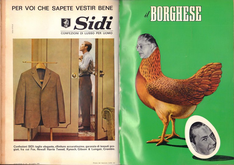 Il Borghese-Settimanale- Annata completa 1964- Rilegati in 2 volumi