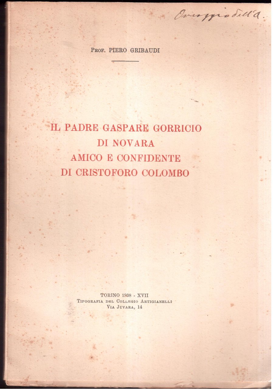 Il padre Gaspare Gorricio di Novara, amico e confidente di …