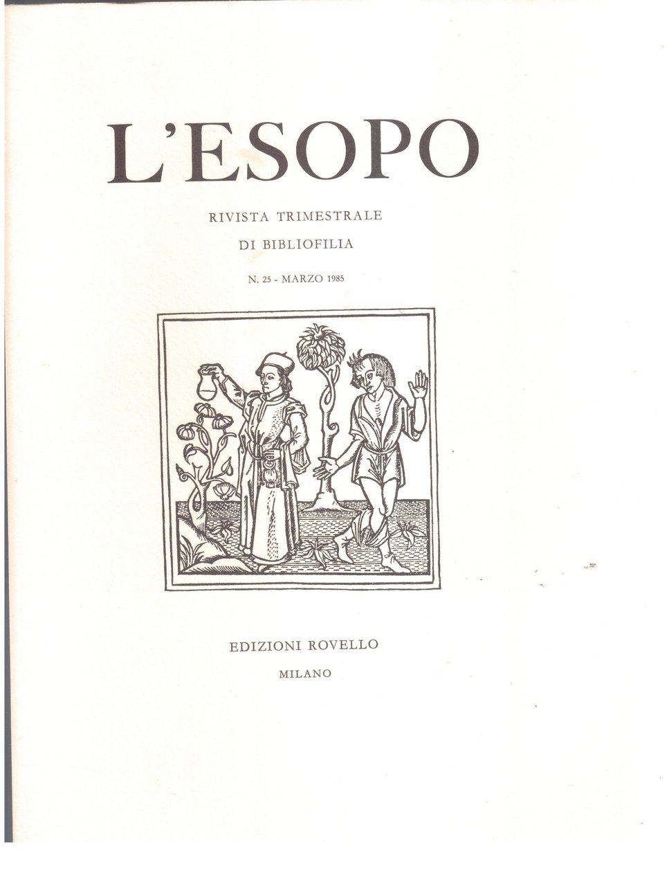 L' Esopo- Rivista trimestrale di bibliofilia-Annata completa 1985