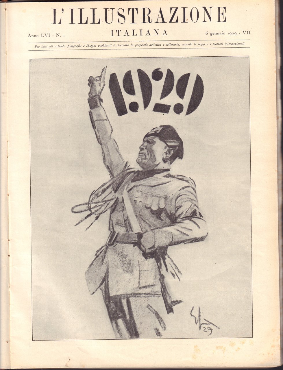 L' Illustrazione Italiana- Primo semestre 1929- Rilegato