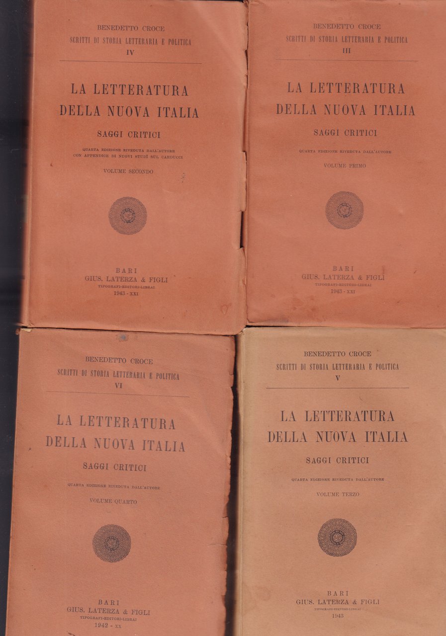 La letteratura della Nuova Italia Saggi critici - Quarta edizione …