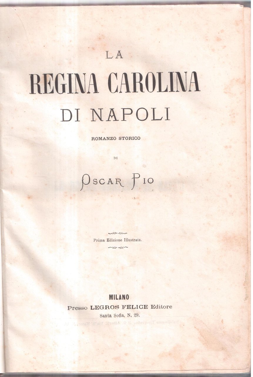 La Regina Carolina di Napoli Romanzo storico | Immagine principale