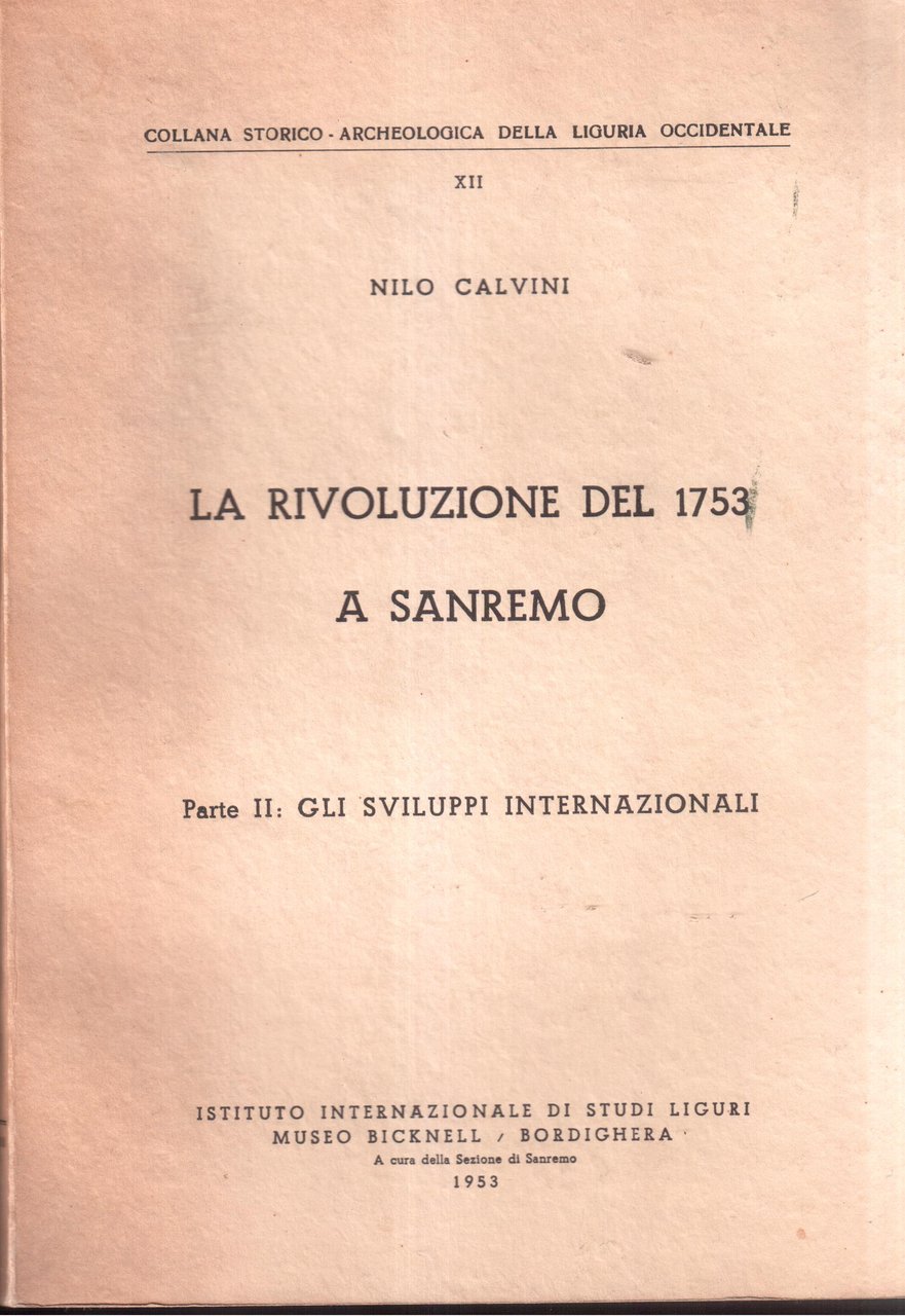 La rivoluzione del 1753 a Sanremo-Parte II-Gli sviluppi internazionali