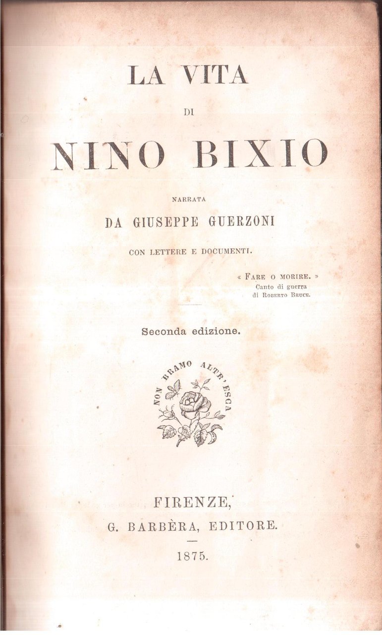 La vita di Nino Bixio narrata da Giuseppe Guerzoni | Immagine principale