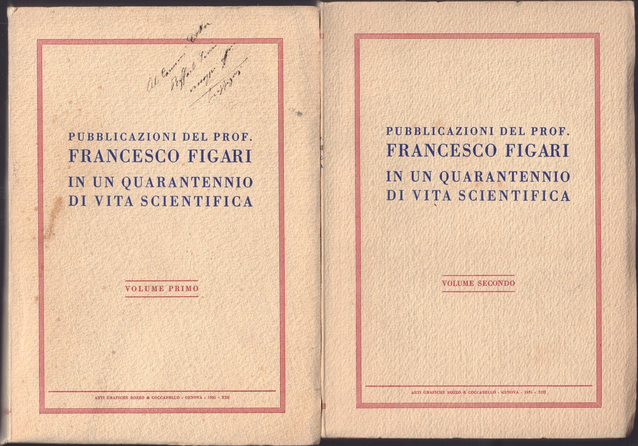 Pubblicazioni del prof. Francesco Figari in un quarantennio di vita … | Immagine principale
