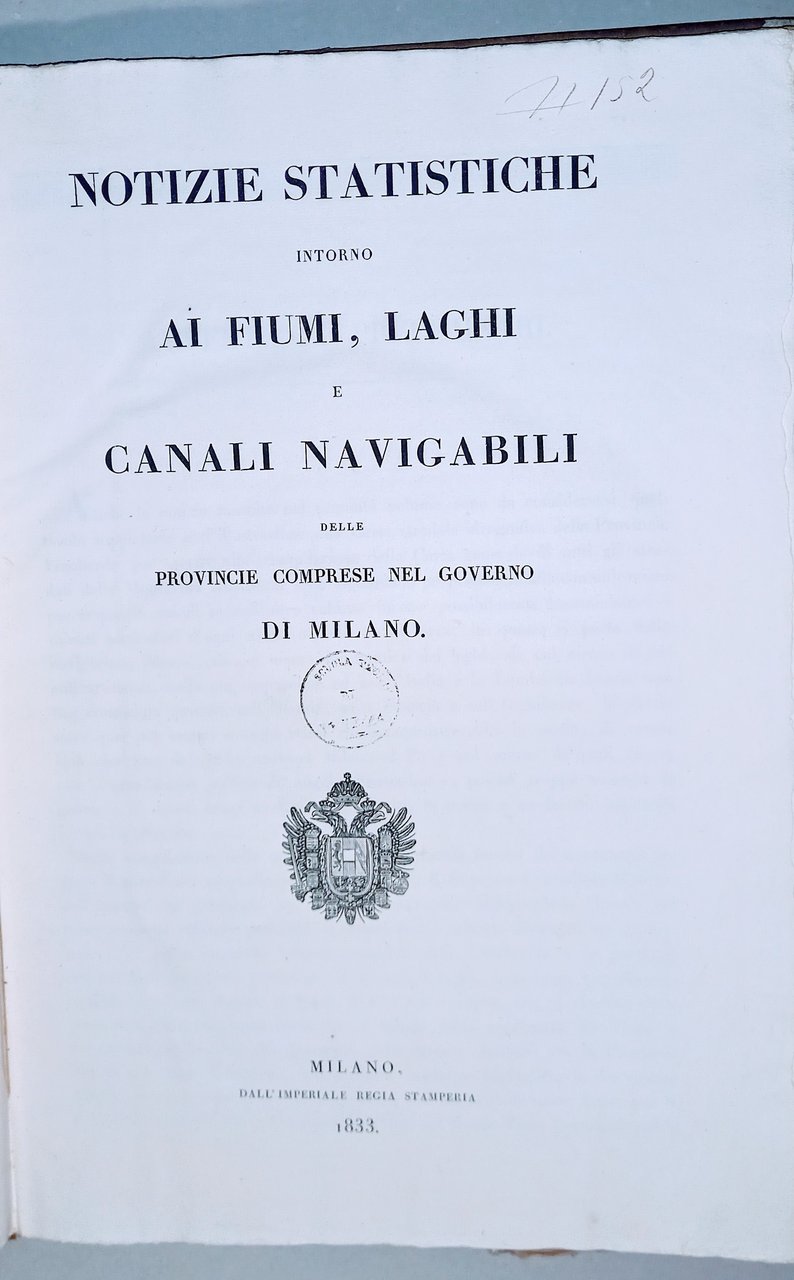 NOTIZIE STATISTICHE INTORNO AI FIUMI, LAGHI E CANALI NAVIGABILI DELLE … | Immagine principale