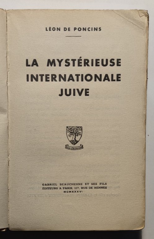 La mysterieuse Internationale Juive.