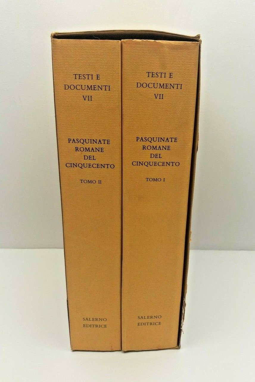Pasquinate Romane Del '500 cinquecento 2 Volumi