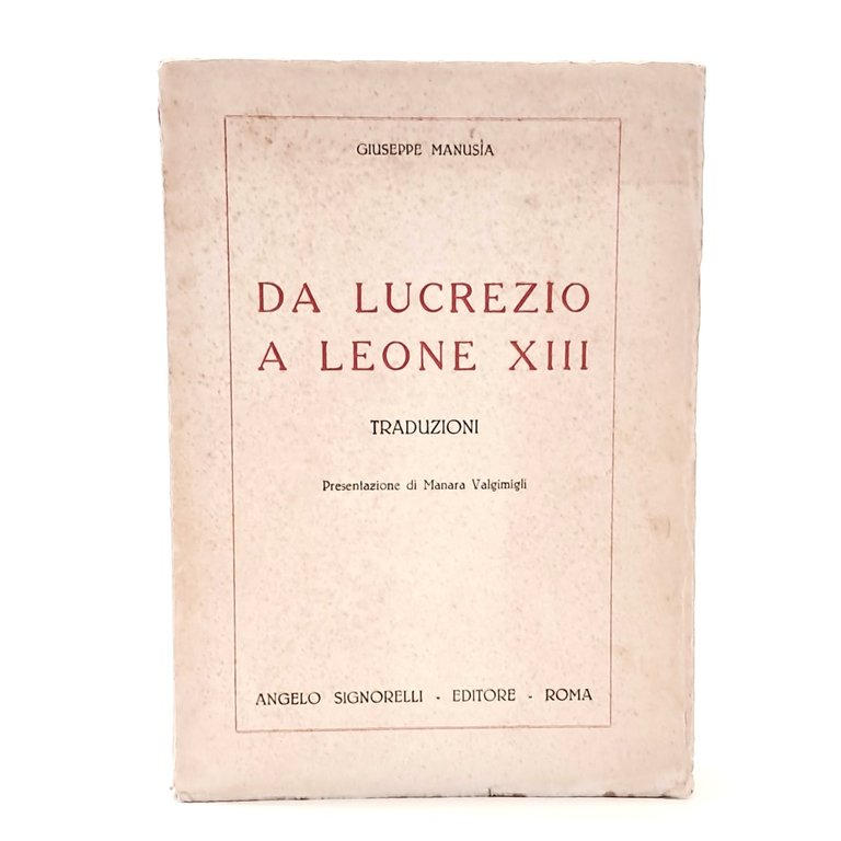 Da Lucrezio a Leone XIII