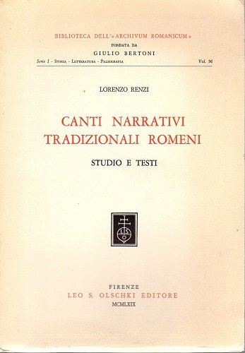 Canti narrativi tradizionali romeni studio e testi