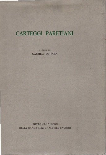 Carteggi Paretiani 1892 1923