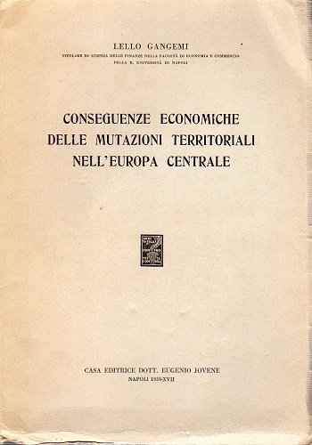 Conseguenze economiche delle mutazioni territoriali nell'europa centrale