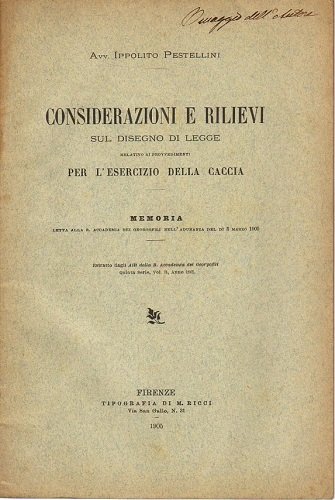 Considerazioni e rilievi sul disegno di legge relativo ai provvedimenti …