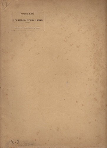 Di una leggiadra figurina in bronzo - Estratto da AUSONIA …