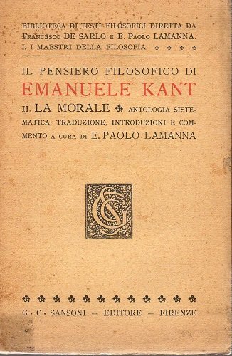Il pensiero filosofico di Emauele Kant La morale