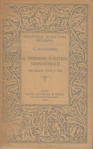 Il pensiero politico meridionale nei secoli XVIII e XIX
