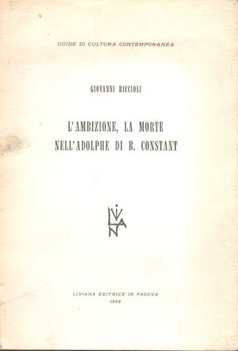 L'ambizione la morte nell'adolphe di B Constant
