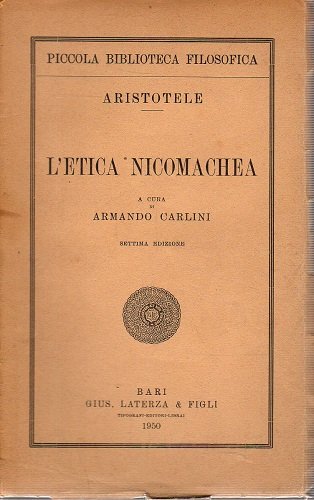 L'etica nicomachea a cura di Armando Carlini