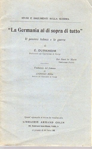 La Germania al di sopra di tutto , il pensiero …