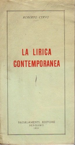 La lirica contemporanea