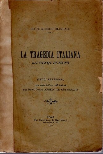 La tragedia italiana nel Cinquecento