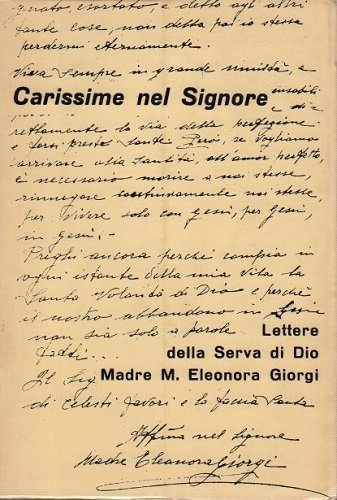 Lettere della Serva di Dio Madre M Eleonora Giorgi