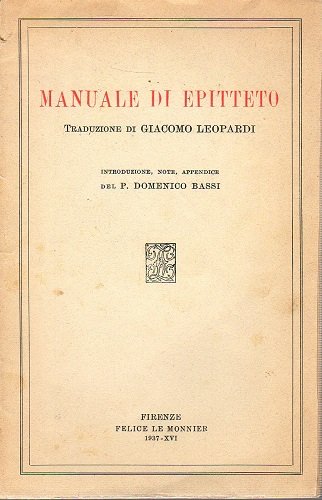 Manuale di Epitteto traduzione di Giacomo Leoprdi