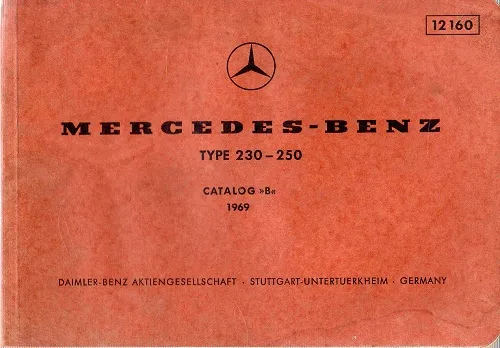 Mercedes Benz type 230 - 250 catalog B 1969 | Immagine principale