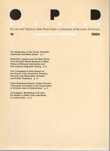 Opd restauro n° 16 supplement with english text