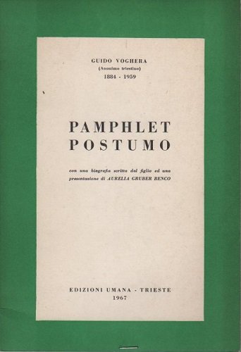 Pamphlet postumo con una biografia scritta dal figlio ed una …