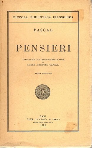 Pensieri traduzione con introduzione e note di Adele Cantoni Canilli