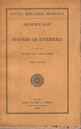 PENSIERO ED ESPERIENZA