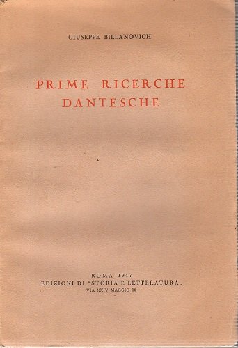 Prime ricerche dantesche