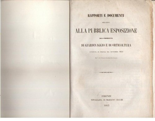 RAPPORTI E DOCUMENTI RELATIVI ALLA PUBBLICA ESPOSIZIONE DEI PRODOTTI DI …